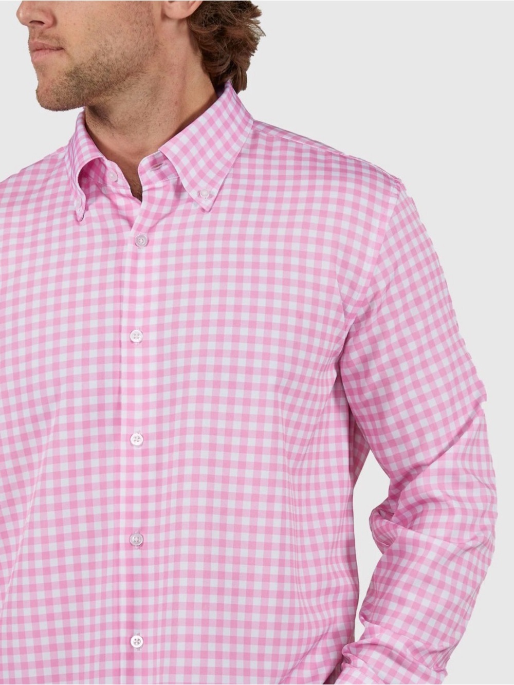 Vineyard Vines Pink Gingham Button-Down Dress Shirt